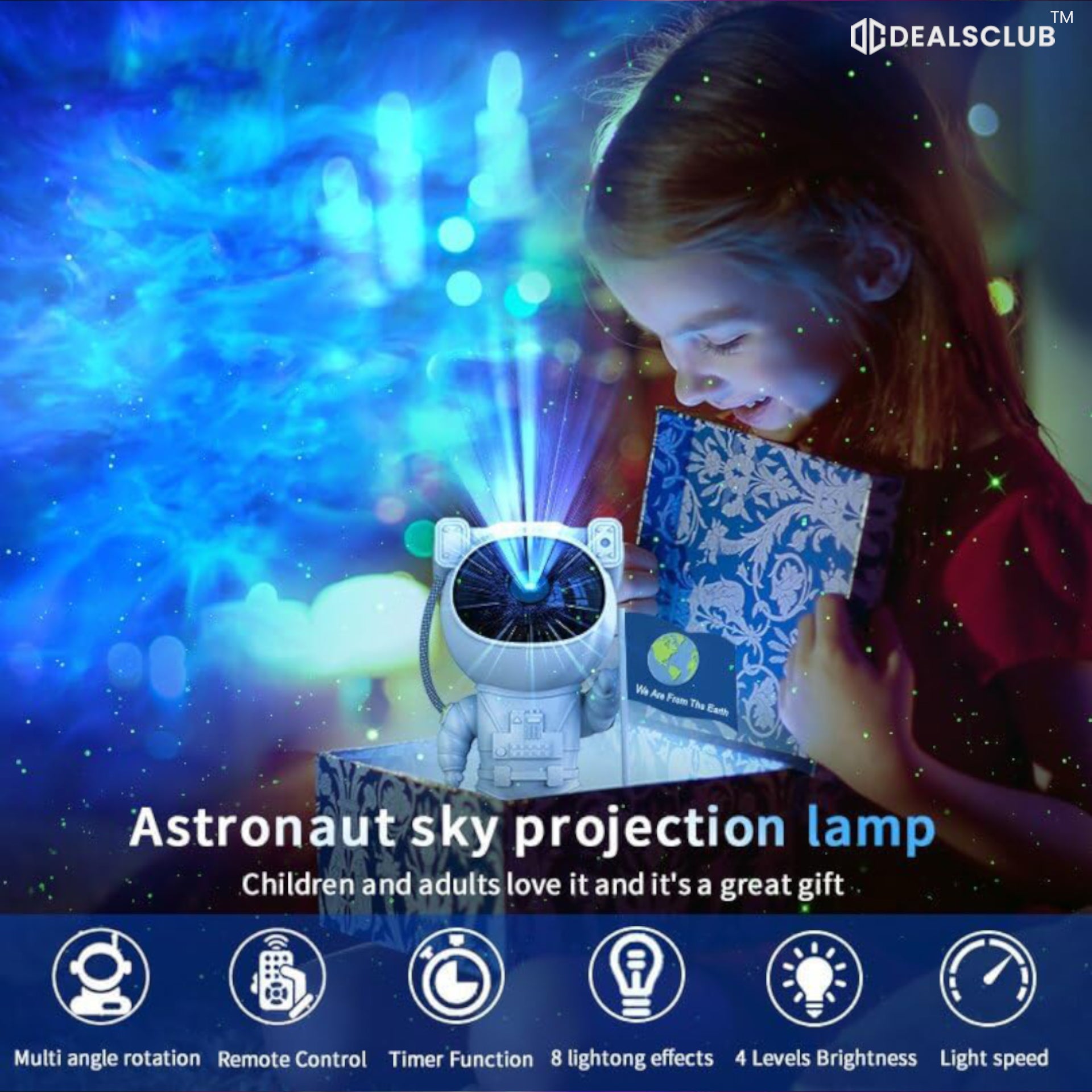 Dealsclub™ - Astronaut Galaxy Projector Night Light