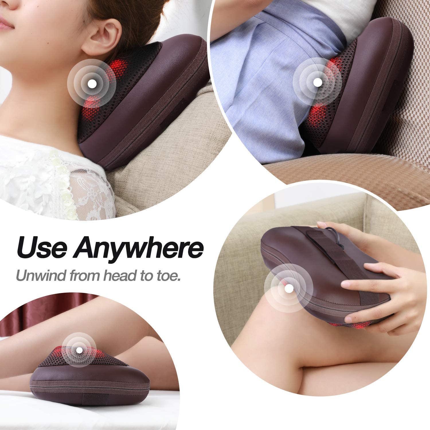 5-in-1 Pillow Shiatsu Massager For Home And Car - Dealsclub™