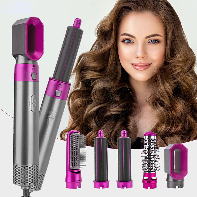 Dealsclub.pk™ - 5-in-1 Hair Dryer, Hot Air Blower Styler & Volumizer 5 in 1 Hair Brush,Negative Ion Ceramic Blow Dryer Brush for Women